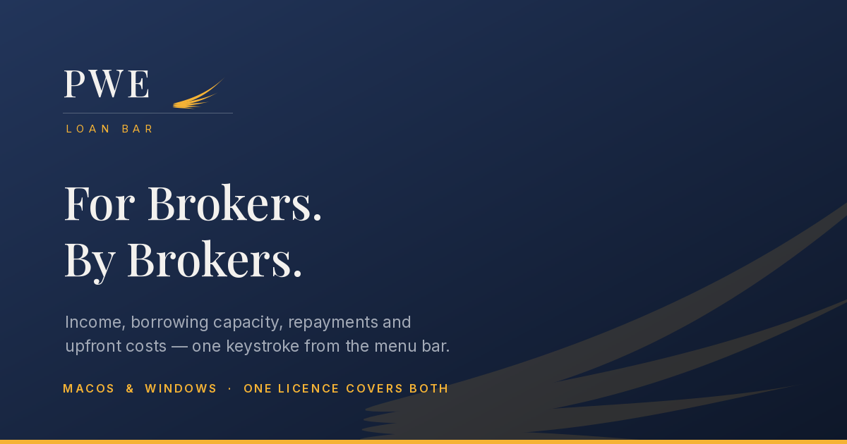 PWE Loan Bar — for brokers, by brokers.